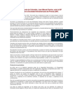 07-11-10 MEGALOCOMOTORAS BRICS Palabras del Presidente de Colombia ante la 66ª Asamblea General de la Sociedad Interamericana de Prensa (SIP)