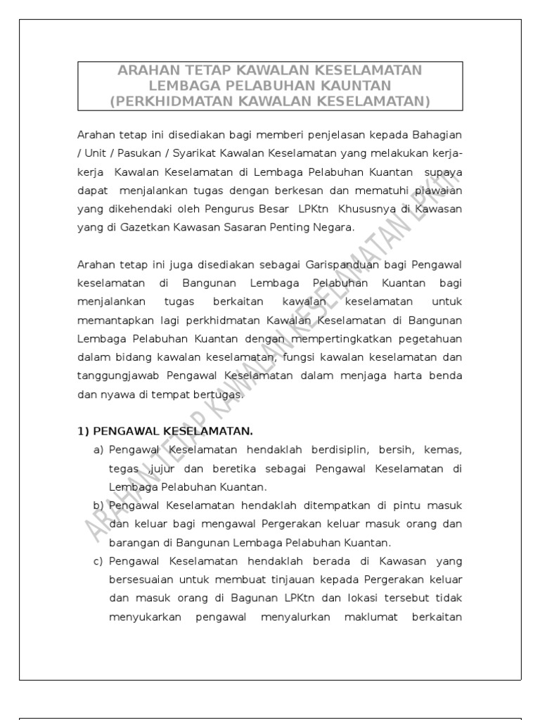 Contoh Surat Pengurusan Kawalan Keselamatan