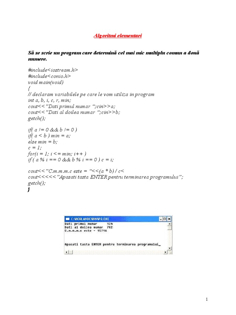 Algoritmi Elementari C++ | PDF