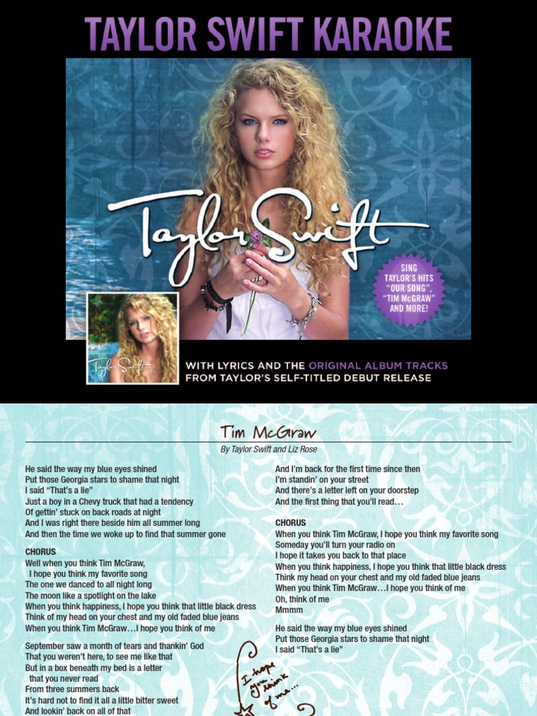 Digital Booklet Taylor Swift Karaokepdf Taylor Swift