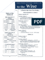 A Peek at The Next Two Weeks : Daily Supervision of Students Arrival/Dismissal