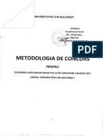 Metodologia de Concurs Pentru Ocuparea Posturile Didactice Si de Cercetare Vacante Din Cadrul Universitatii Din Bucuresti 2011