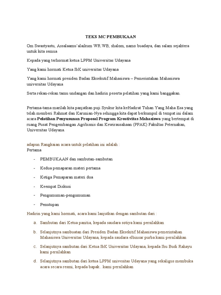 Kumpulan Teks Mc Penutupan Acara Pelatihan Terbaik Kumpulan Contoh Teks Mc