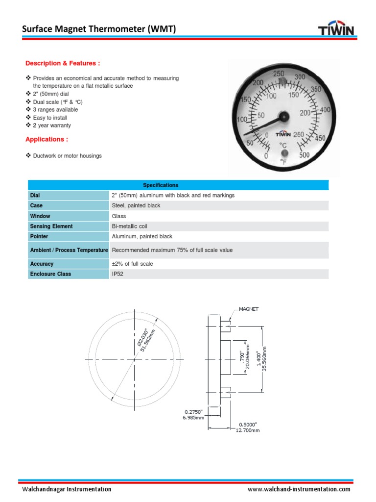 Surface Magnet Thermometer Features | PDF | Computers | Technology ...