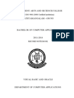 Kammadhenu College Visual Basic & Oracle Record Book