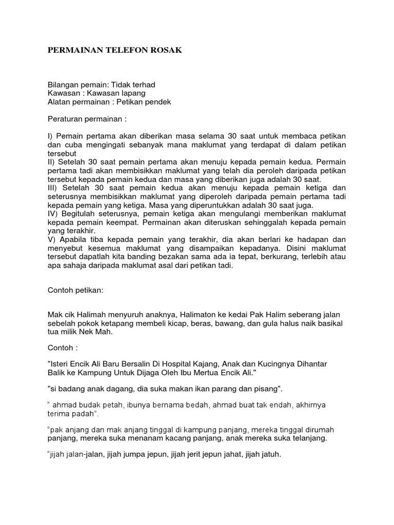 Permainan Telefon Rosak  PDF