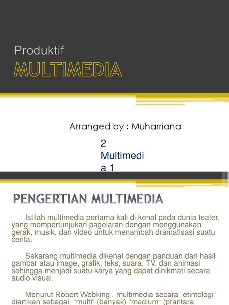 Pengertian etimologi multimedia