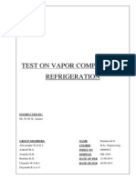 Test on Vapor Compression 