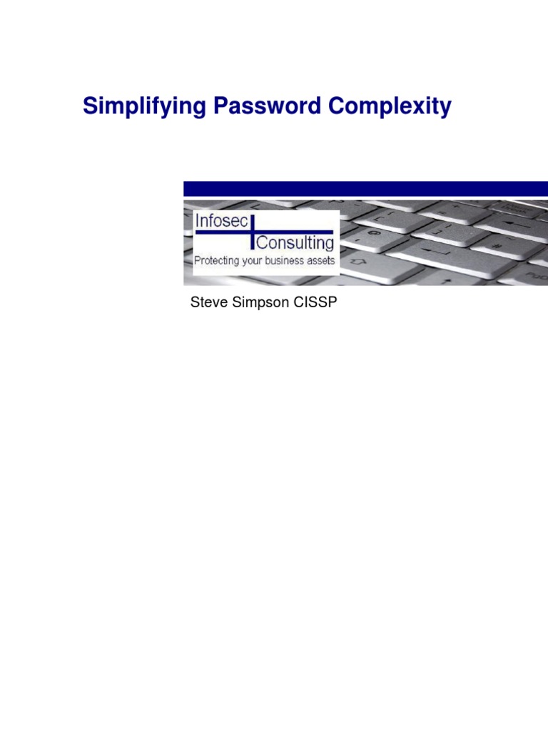 Simplifying Password Complexity | PDF | Password | Information Security