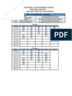 Time Table for Fall 2013 Bba