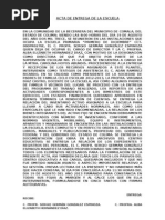 Acta de Entrega de La Escuela