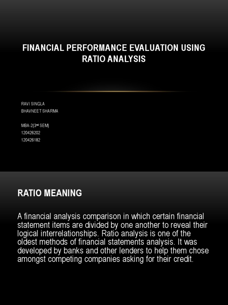 Financial Performance Evaluation Using RATIO ANALYSIS PDF Equity