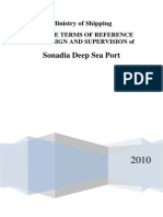 TERMS OF REFERENCE FOR DETAILED DESIGN AND SUPERVISION OF SONADIA DEEP SEA PORT