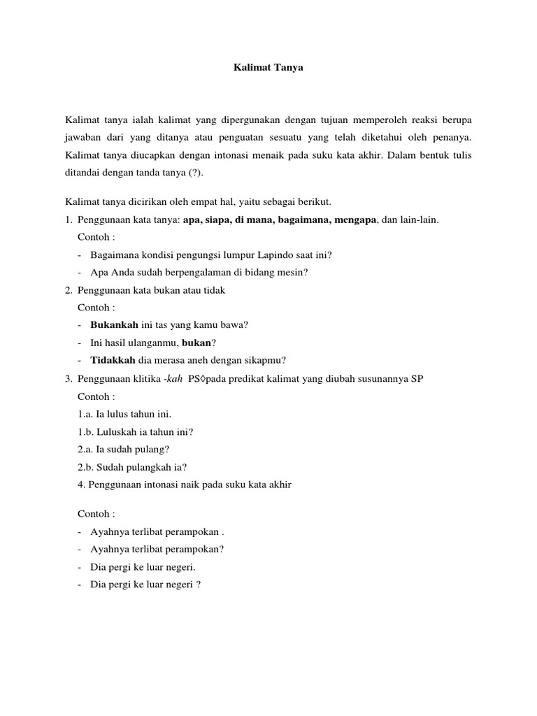Kalimat Tanya