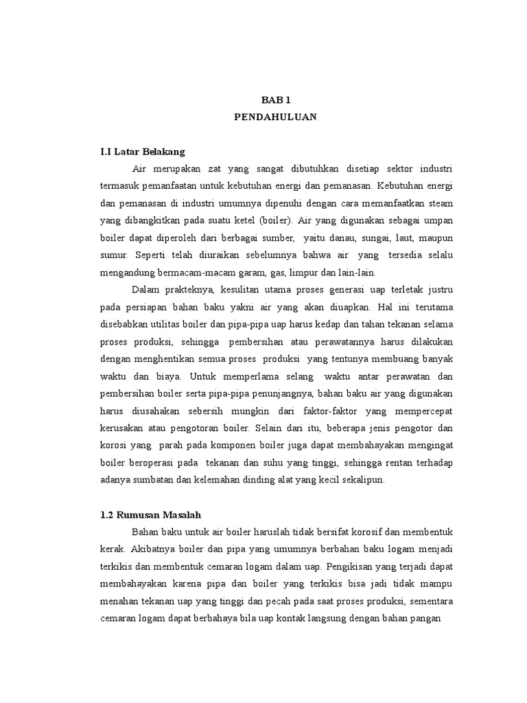 Air Sebagai Umpan Ketel Uap Bertekanan Tinggi Adalah