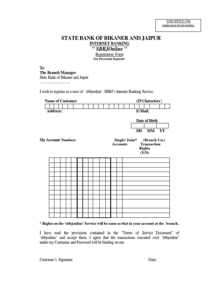 Internet Banking Form | PDF | Finance & Money Management