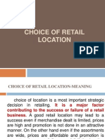 Choice of Retail Location