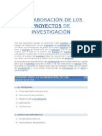 Pasos para la elaboración de los proyectos de investigaci