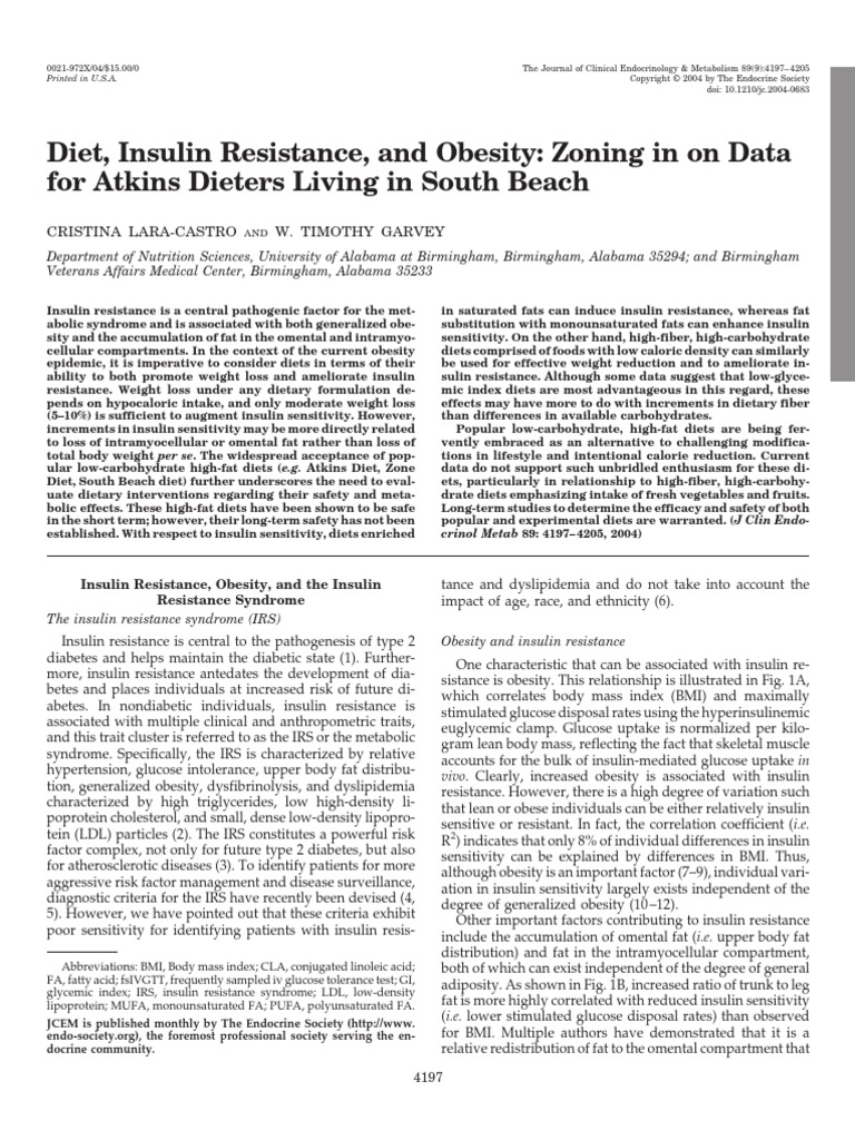 Atkins Insulin Resistance PDF Insulin Resistance Dieting