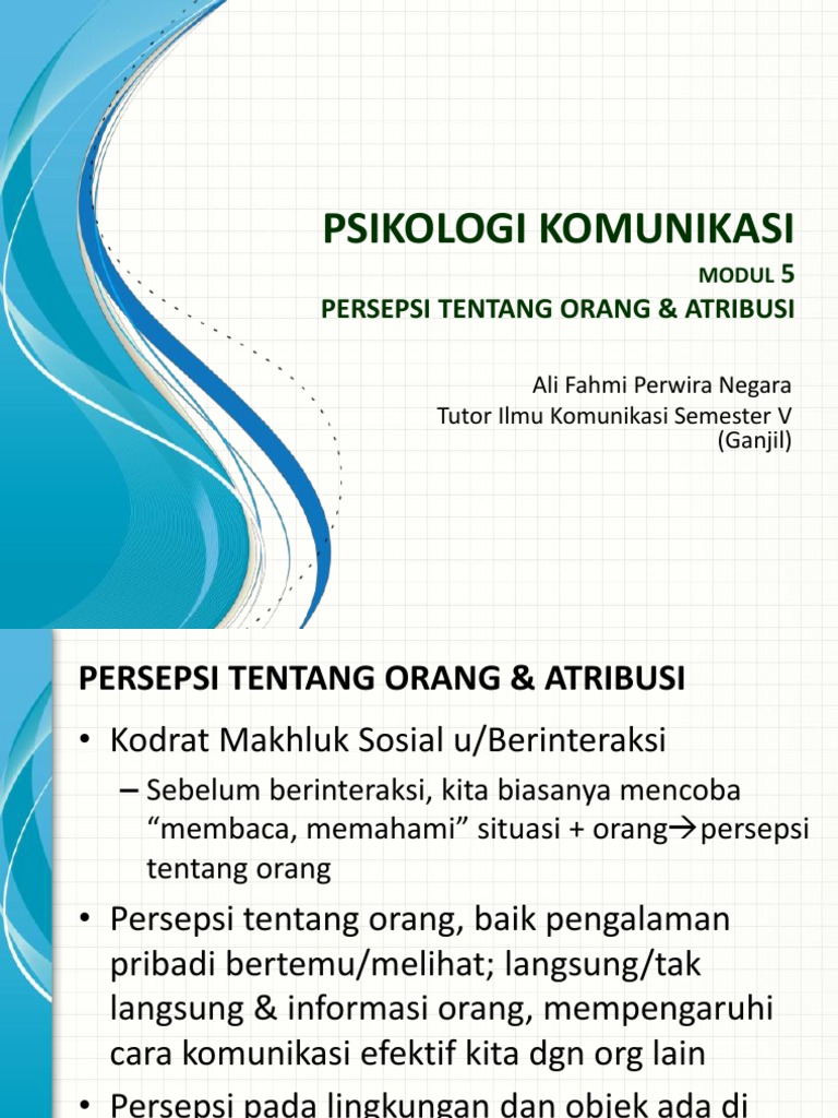 Persepsi dan Atribusi dalam Komunikasi | PDF
