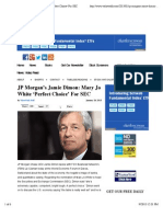 JP Morgan's Jamie Dimon - Mary Jo White 'Perfect Choice' For SEC. January 2013