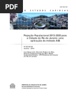 Projeção Populacional 2013-2020 Cidade do Rio de Janeiro. métodoAiBi