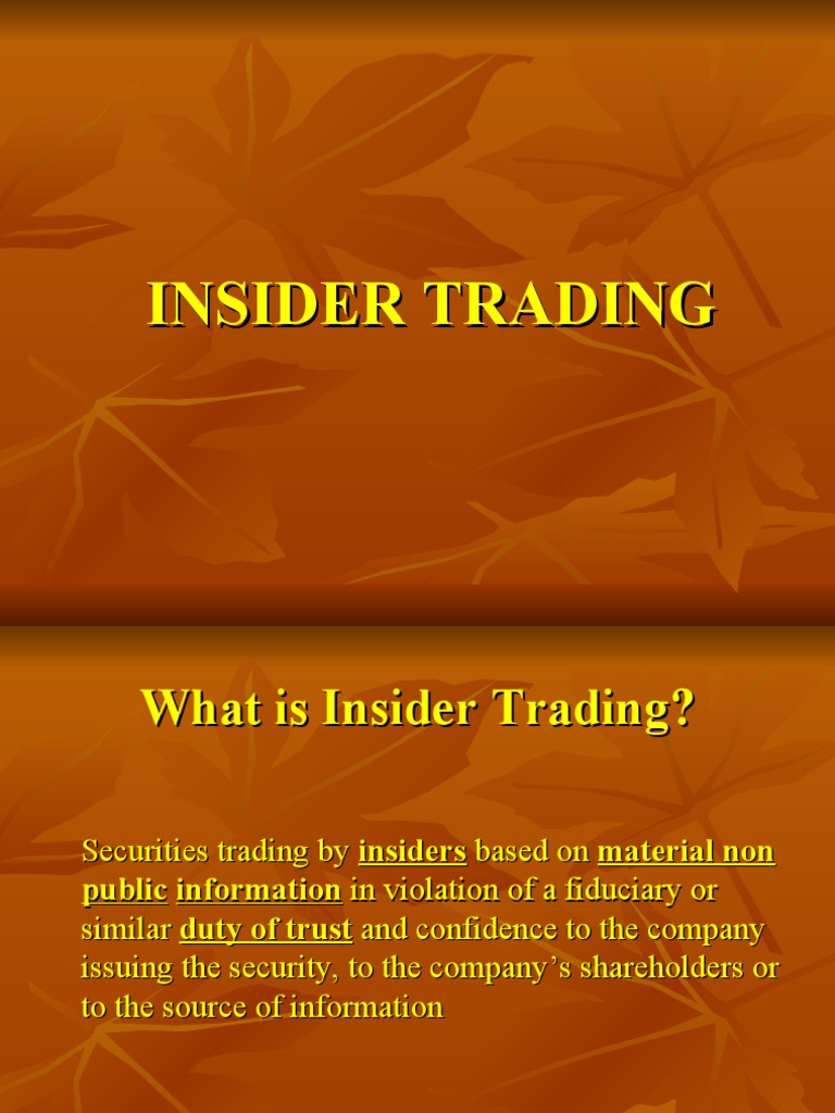 Insider Trading (SEBI) | PDF | Insider Trading | Fiduciary