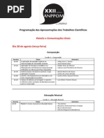 Programação Trabalhos Científicos XXII ANPPOM