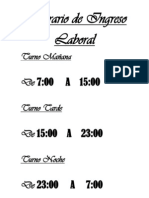 Horario de Ingreso