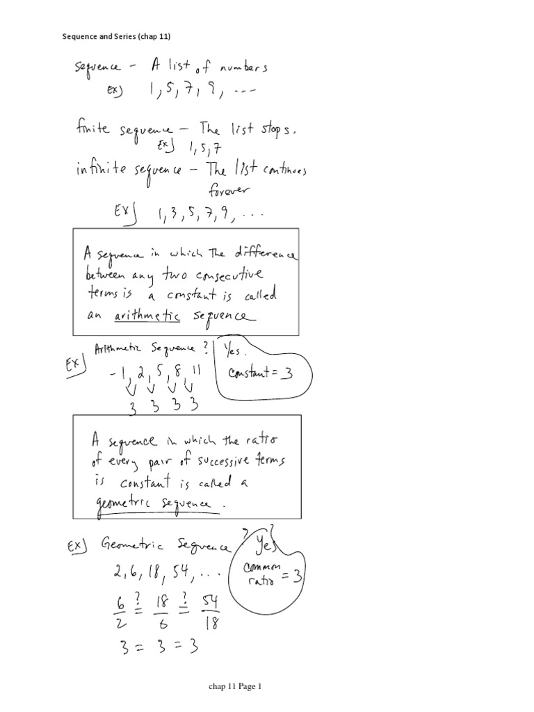 Class 9 Maths: Sequence & Series | PDF