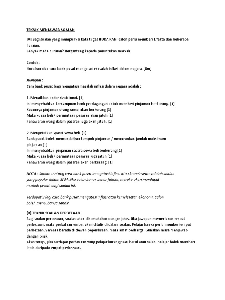 Teknik Menjawab Soalan Pdf