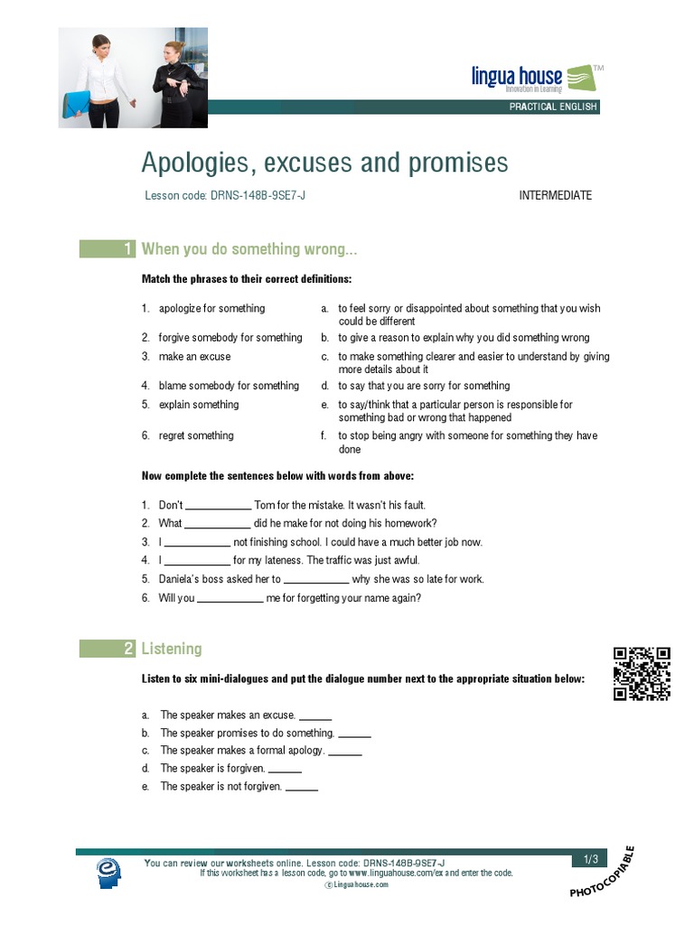 Understanding Apologies and Excuses | PDF | Forgiveness | Languages