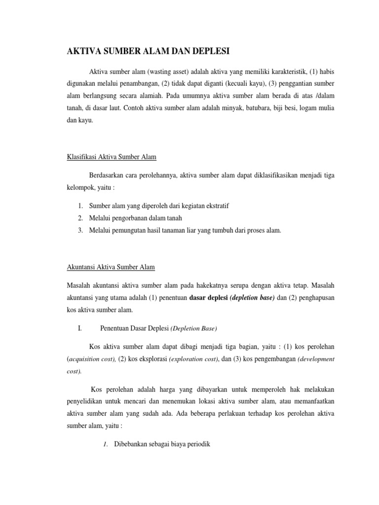 Aktiva Sumber Alam Dan Deplesi