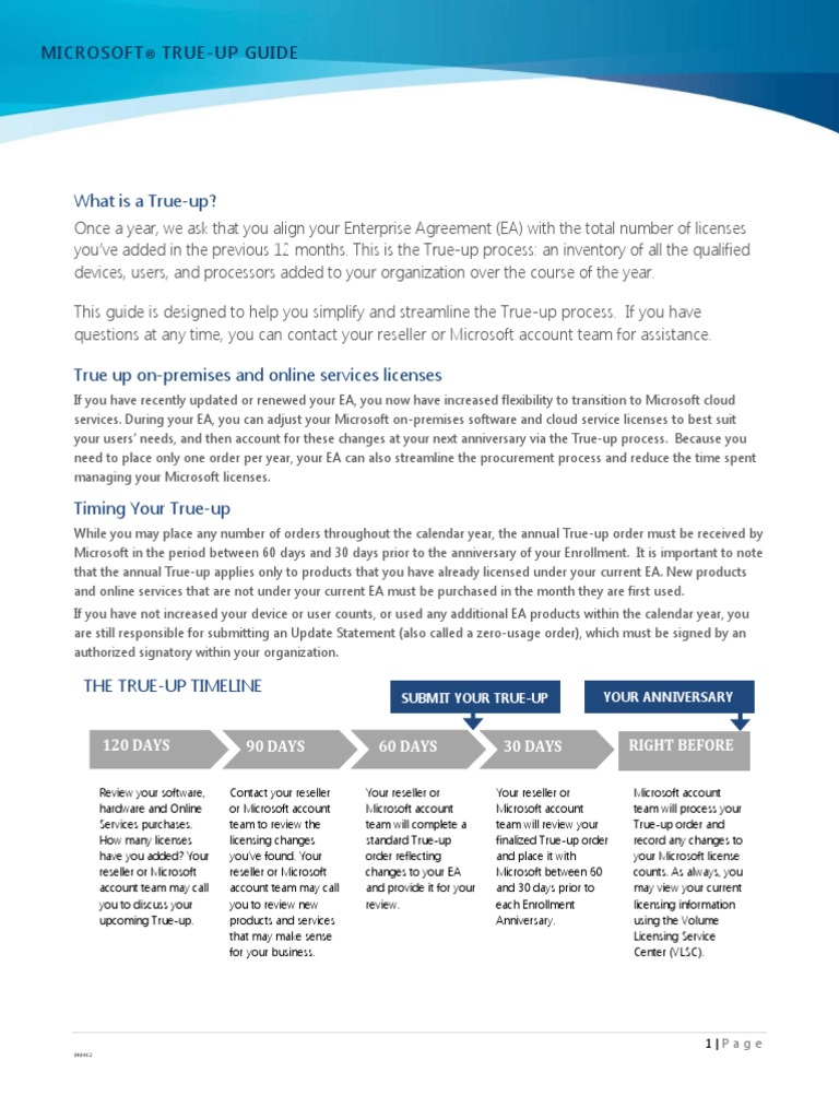 Enterprise Agreement TrueUp Guide PDF PDF Microsoft Office 365