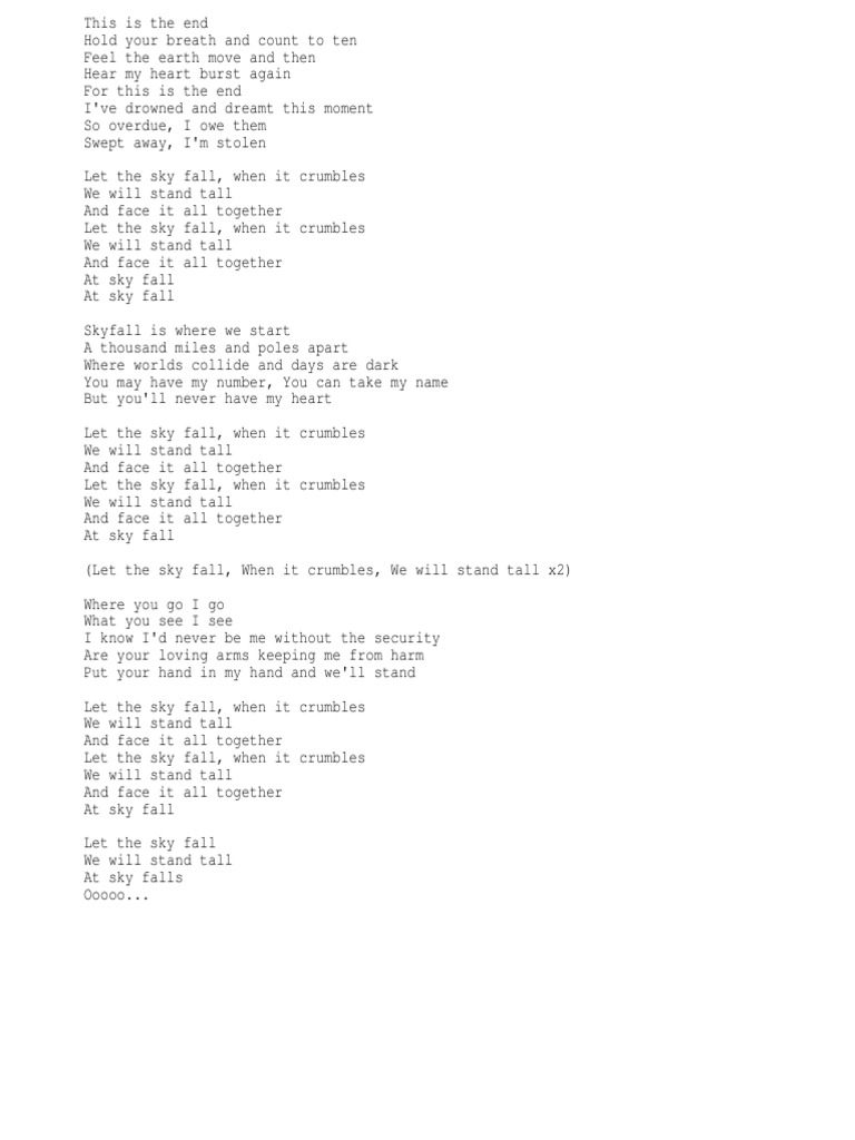 Skyfall Lyrics