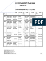 4th Year Time Table