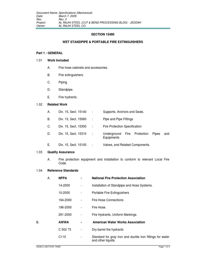 Wet Standpipe & Portable FE - Rev | PDF | Pipe (Fluid Conveyance ...