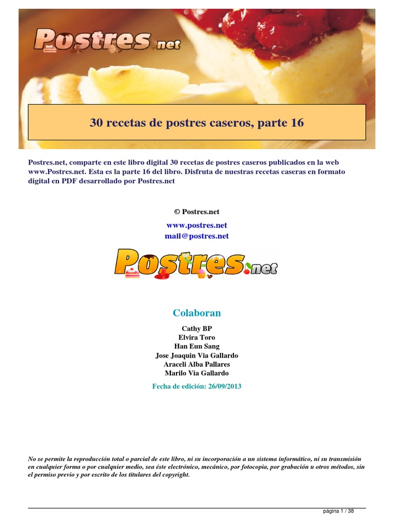 155 Recetas De Postres Y Repostera Recetas De Escndalo