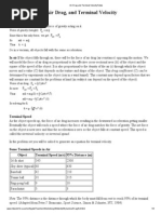 Air Drag and Terminal Velocity Notes