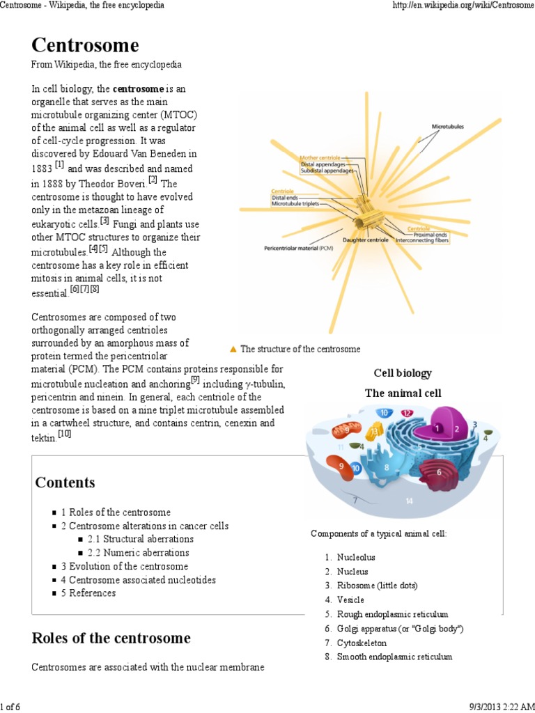 Centrosome - Wikipedia, The Free Encyclopedia Biology Diagrams