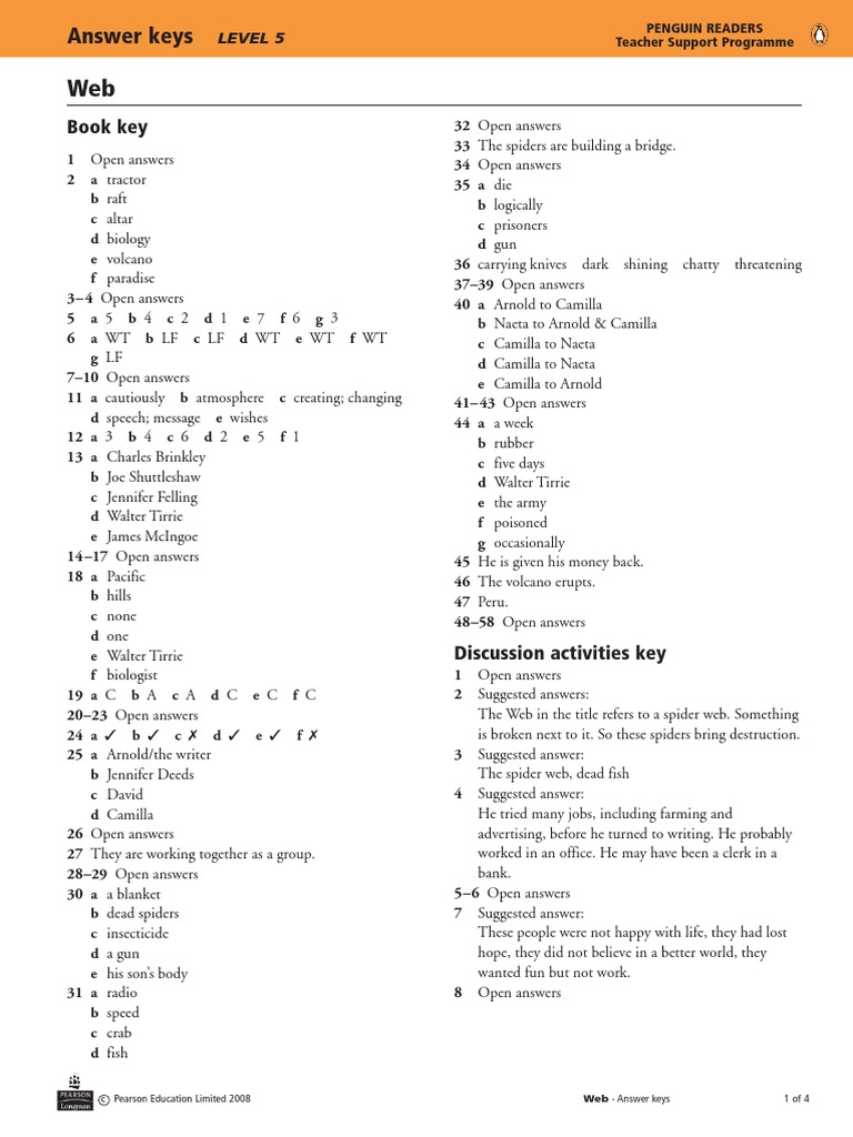 Answer Keys: Book Key | PDF | Spider Web | Spider