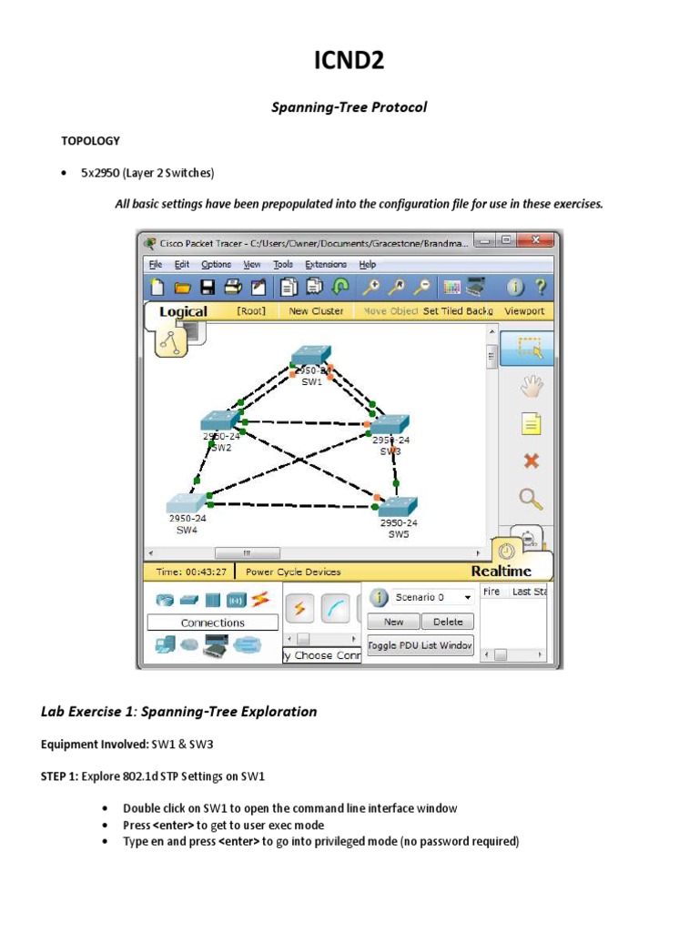 Icnd2 Course Labs Spanning Tree Protocol | PDF
