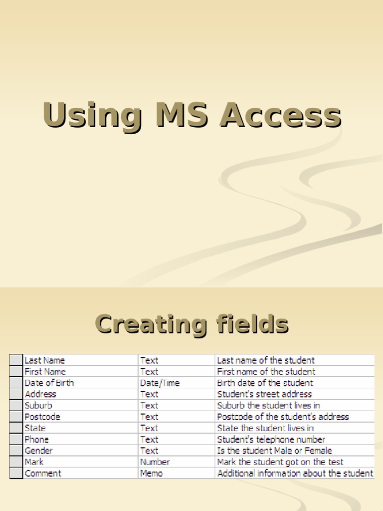 Access Database Entry Guide | PDF
