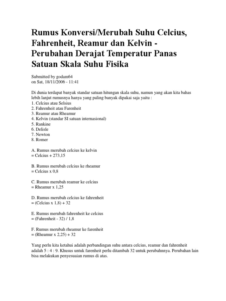 Rumus Konversi