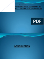 Improvement of Thermal Efficiency by Recovery of Heat From Ic Engine Exhaust