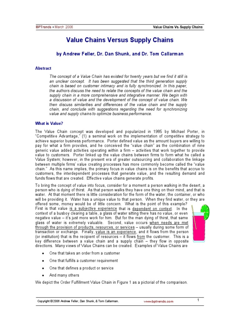 Supply Chain - Value Chain | PDF
