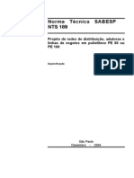 NTS189-Proj. de Redes de Distrib., Adut. e Linhas de Esg. PE 80 Ou PE 100