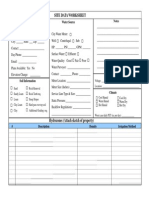 Site Data Worksheet: Site Information Water Source Notes