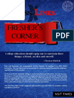 Crosslinks Freshers Corner 