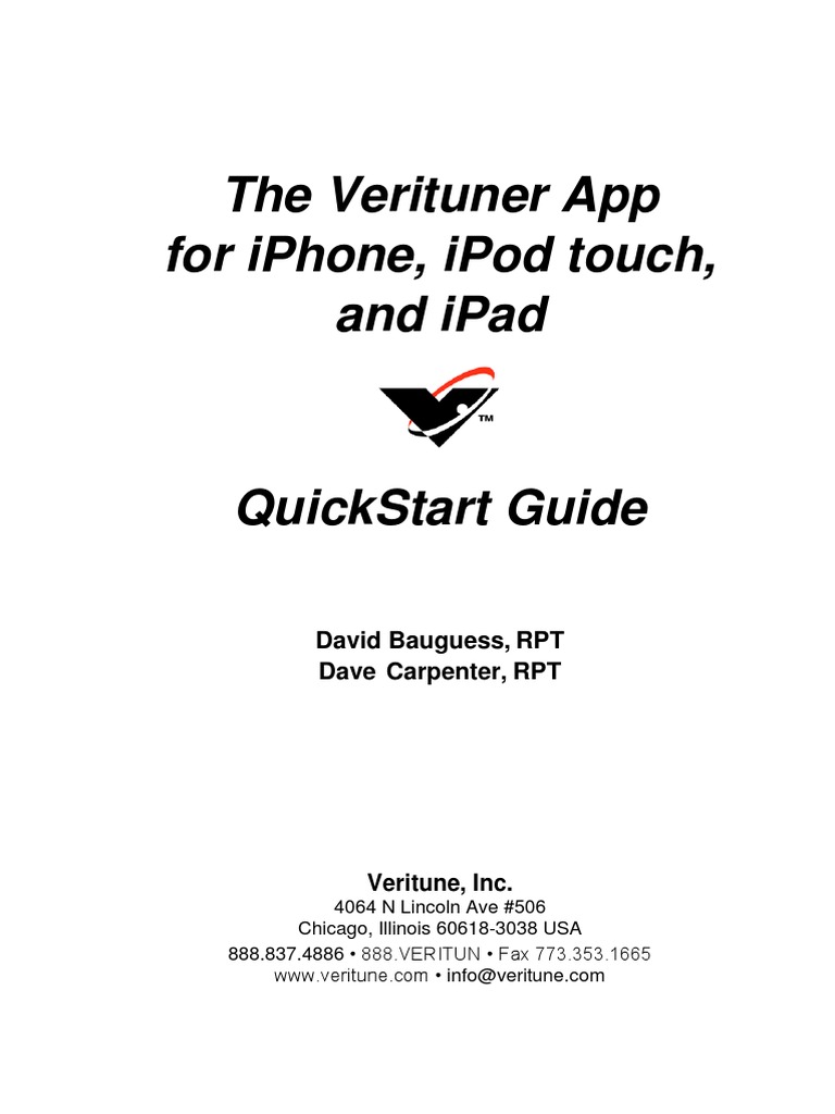 Verituner For Iphone User Guide | PDF | I Pad | I Pod Touch